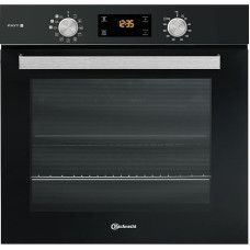 Bauknecht BAK5S KP8V2 BLG Built-in Oven with Pyrolysis and Steam Function, 71 Litres, Hot Air Oven with 11 Functions, Gentle Steam, Power Hot Air, Multi-Level Cooking, Black, Black Glass