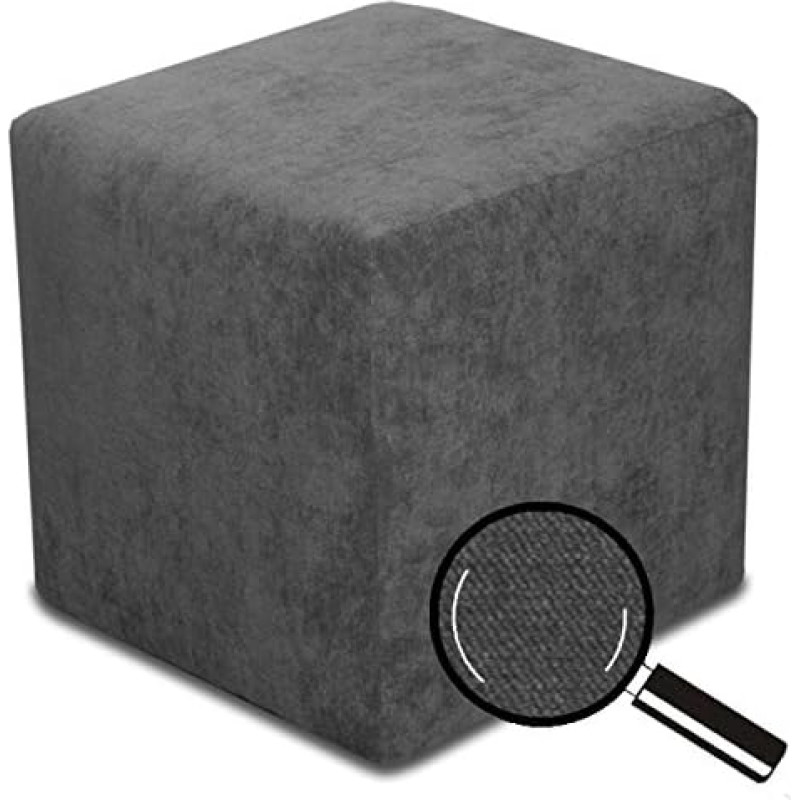 Best For Home | Cube Seat Stool | Floor Cushion Stool | Stool Floor | Stool Wood Material | Seat Cube Upholstery Material | Footstool Living Room | Footstool 40 x 40 x 40 cm | Seat Cube Anthracite