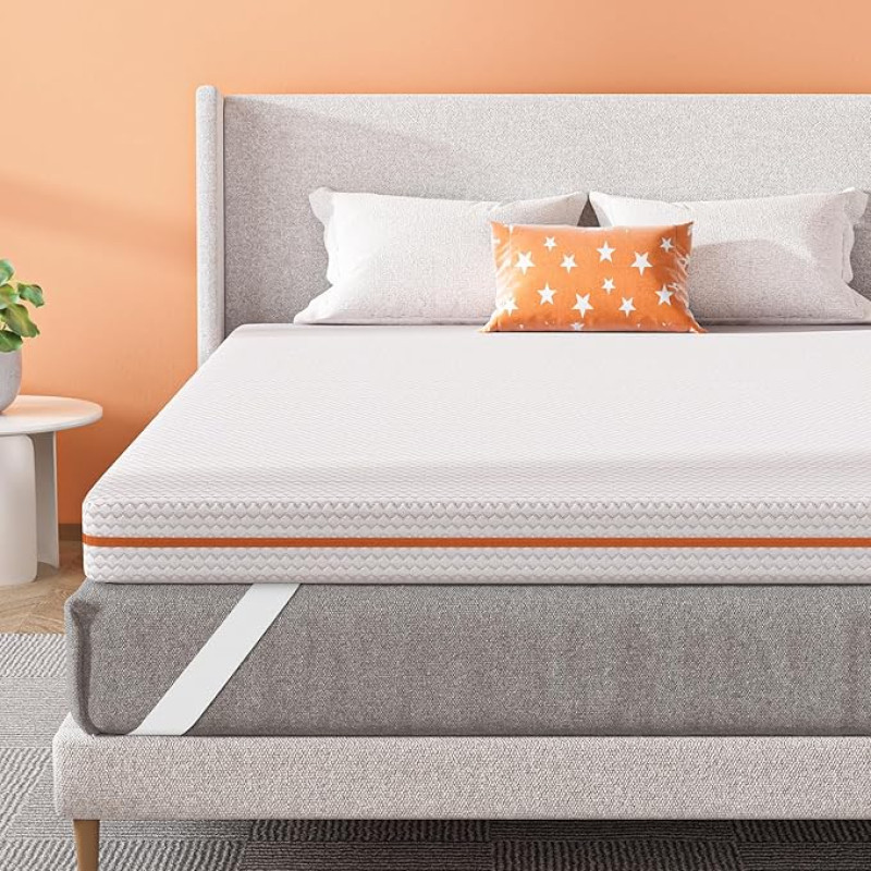 BedStory 10 cm Height Topper 180 x 200 cm H3/H4 Made of Copper Ion Foam Core, Suitable for Allergy Sufferers, Washable Cover, Oeko-Tex® Certified Mattress Topper for Box Spring Bed, Motorhome and Sofa