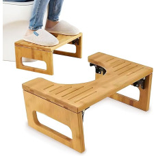 Foldable Bamboo Toilet Stool for Adults, Non-Slip Squatty Potty Stool, Toilet Stool for Relieving the Intestines and Relieving Constipation and Bloating, A