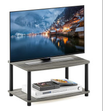 Furinno 13191GYW/BK Turn-N-Tube No Tools 2-Tier Elevated TV Stands