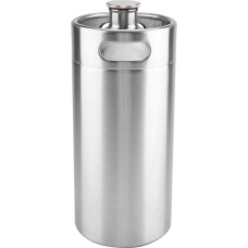 Stainless Steel Beer Barrel Mini Beer Dispenser Barrel with Spiral Lid Single-Walled Structure for Home Hotel Supplies (2L)