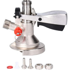 Keg Beer Coupling Tap, Beer Barrel Coupling G5/8 A Type Stainless Steel Beer Barrel Tap Distributor Coupling with Pressure Relief Valve Brewing Accessories