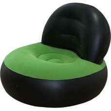 Folpus Inflatable Sofa, Soft PVC, Portable L-Shaped Lazy Sofa, Inflatable Lounge Chair, Air Couch for Outdoor Activities, Travel, Black and Green